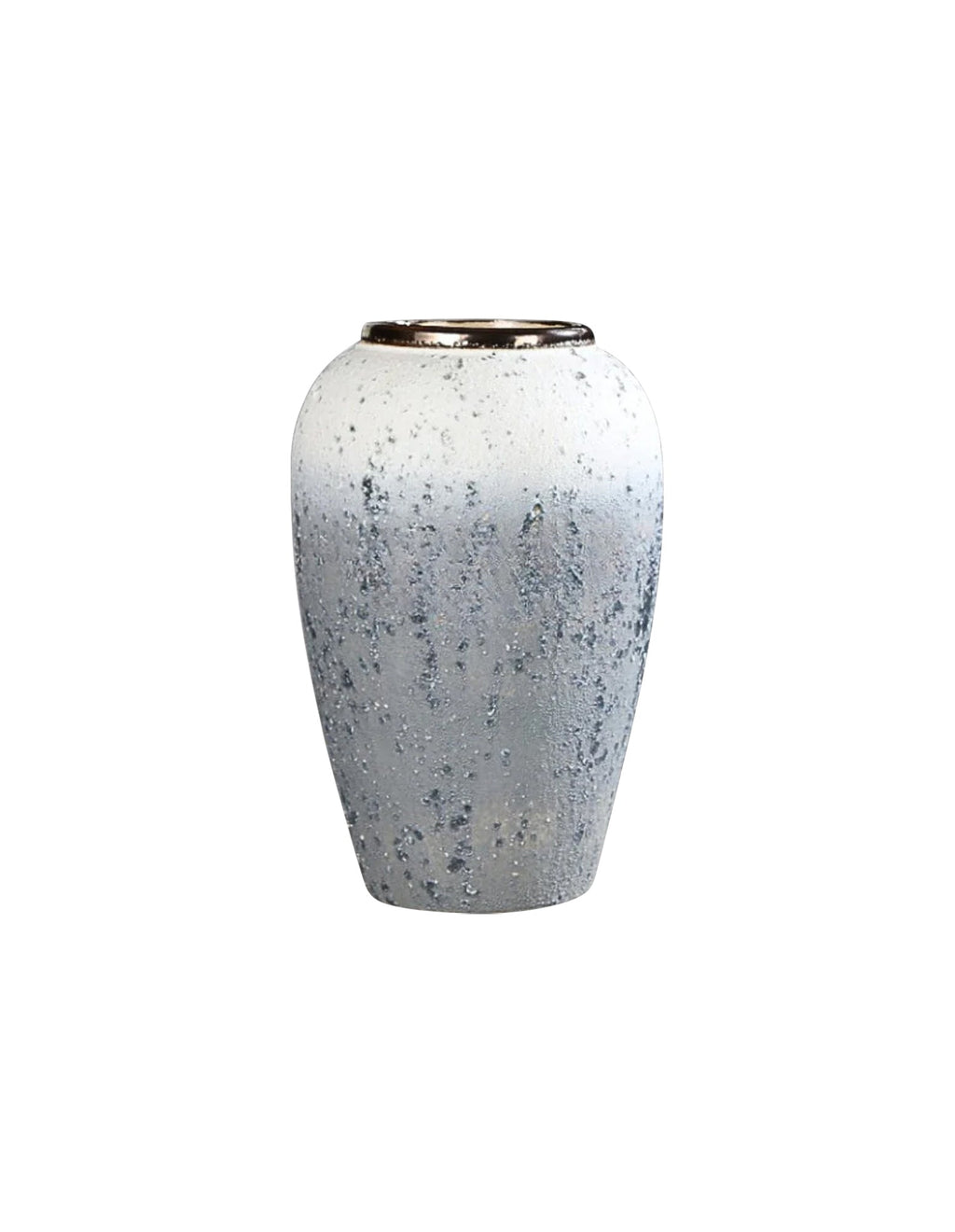 SOGA 30x19cm White and Grey Medium Ceramic Flower Vase Elegant Living Room Home Decor-0
