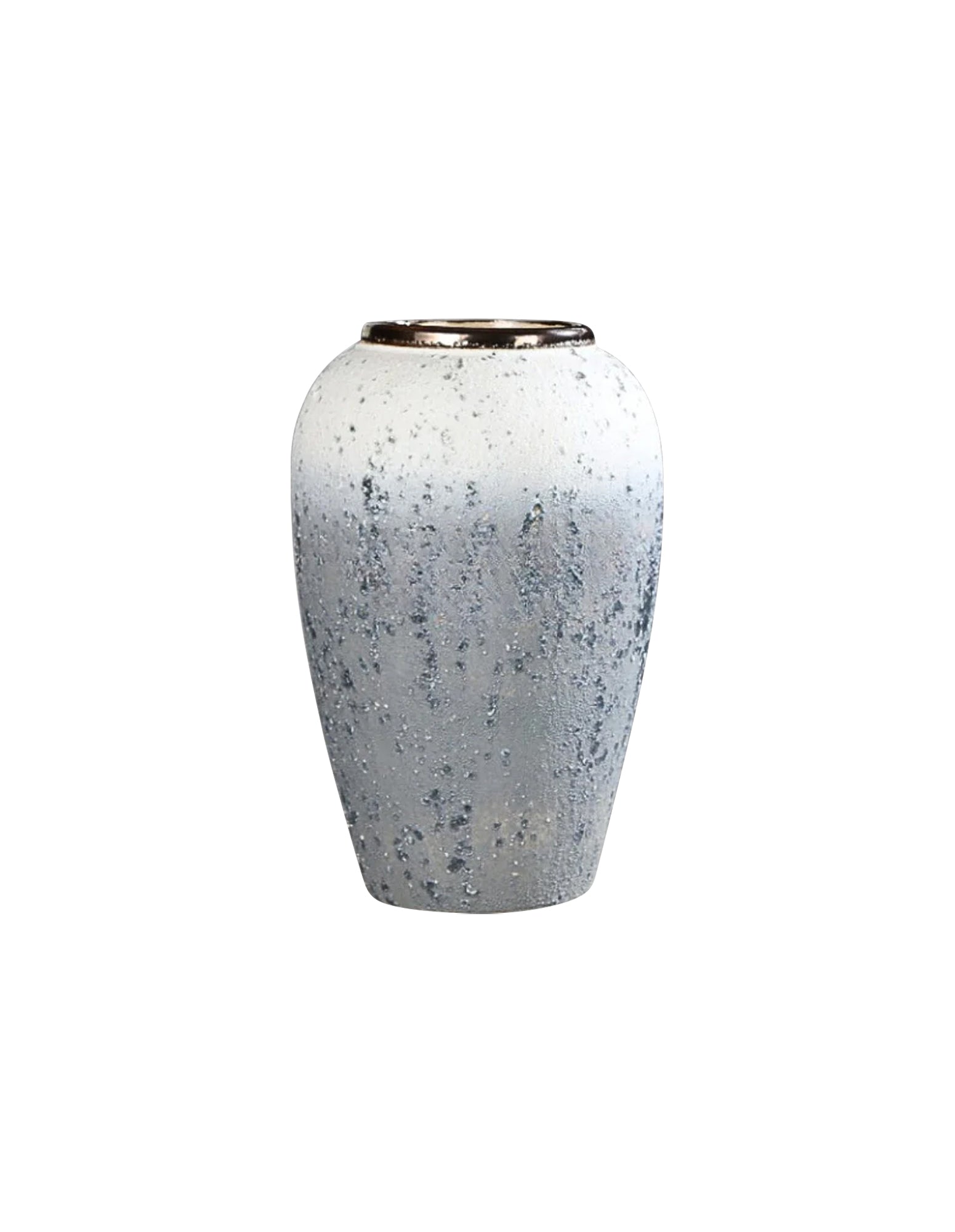 SOGA 30x19cm White and Grey Medium Ceramic Flower Vase Elegant Living Room Home Decor-0