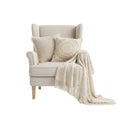 SOGA Home & Living Bundle – Chenille Tassel Pillow, Moon Cotton Pillow & Knitted Blanket