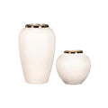 SOGA Home & Living Bundle – Plain White Ceramic Flower Vases for Elegant Living Room Decor-0