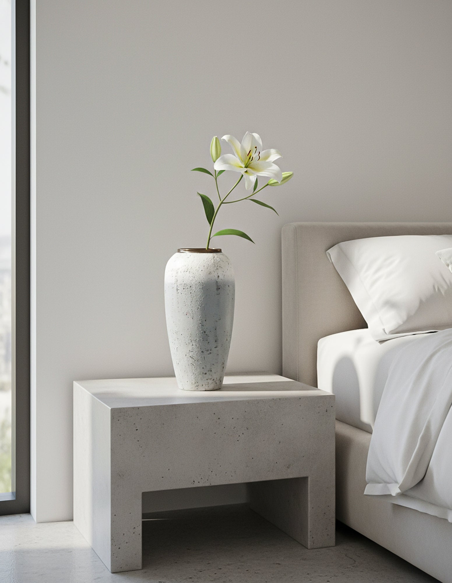 SOGA 35x17cm White and Grey Large Ceramic Flower Vase Elegant Living Room Home Decor-2