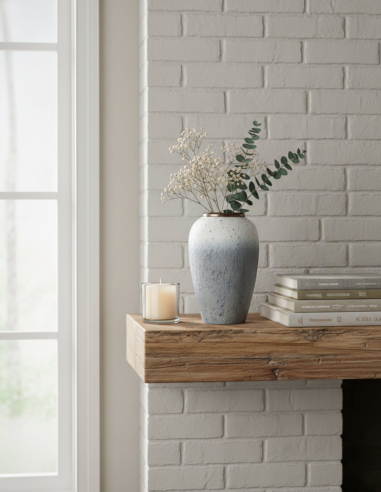 SOGA 30x19cm White and Grey Medium Ceramic Flower Vase Elegant Living Room Home Decor-2