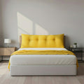 SOGA Home & Living Bundle – Yellow Triangular Wedge Pillow & Yellow Striped Flannel Throw