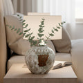 SOGA 21x22cm Gradient White Small Ceramic Flower Vase Elegant Living Room Home Decor
