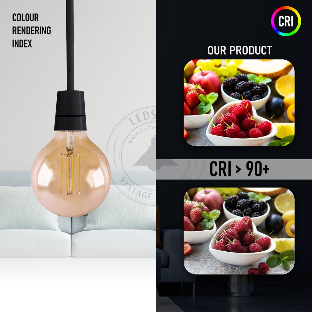 6 Pack G95 Bulb E27 4W LED Globe Vintage LED Retro Light Bulbs~4167