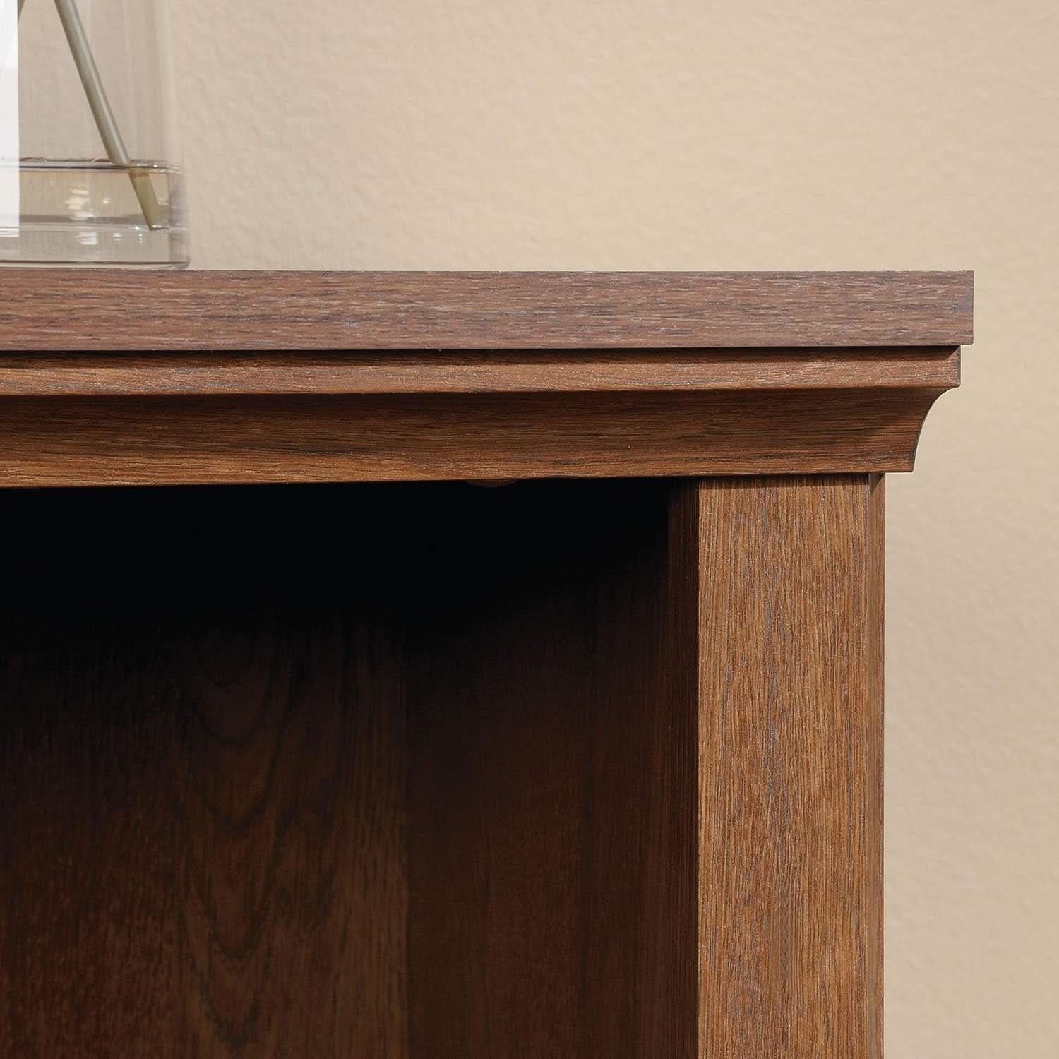 Two Tier Wooden Bookcase With Adjustable Shelf In Oiled Oak For Home Office And Living Room-3