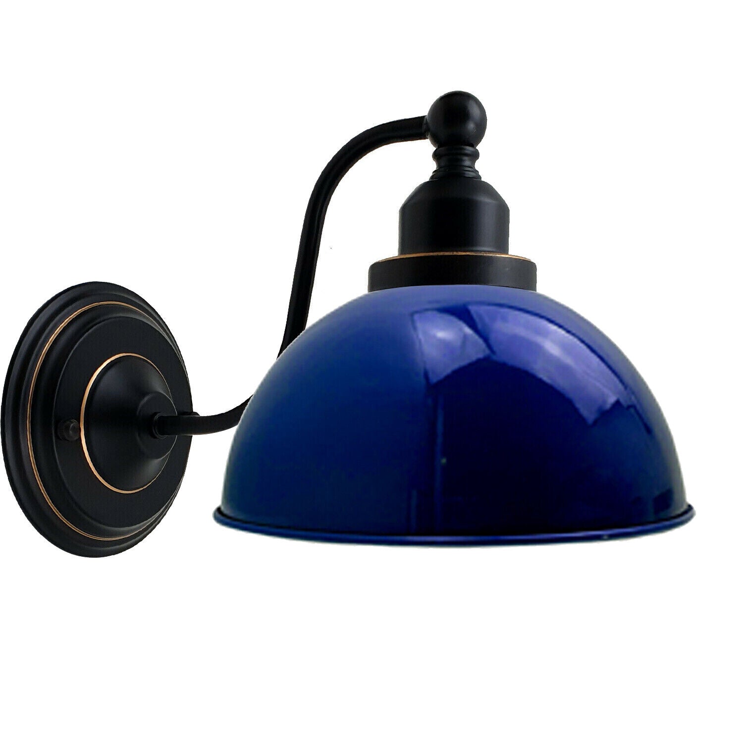 Industrial vintage Retro Navy Blue Wall Sconces E27 UK Holders~3701
