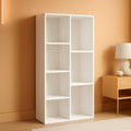 White 7 Compartment Bookcase Shelving Unit For Living Room And Home Office-0