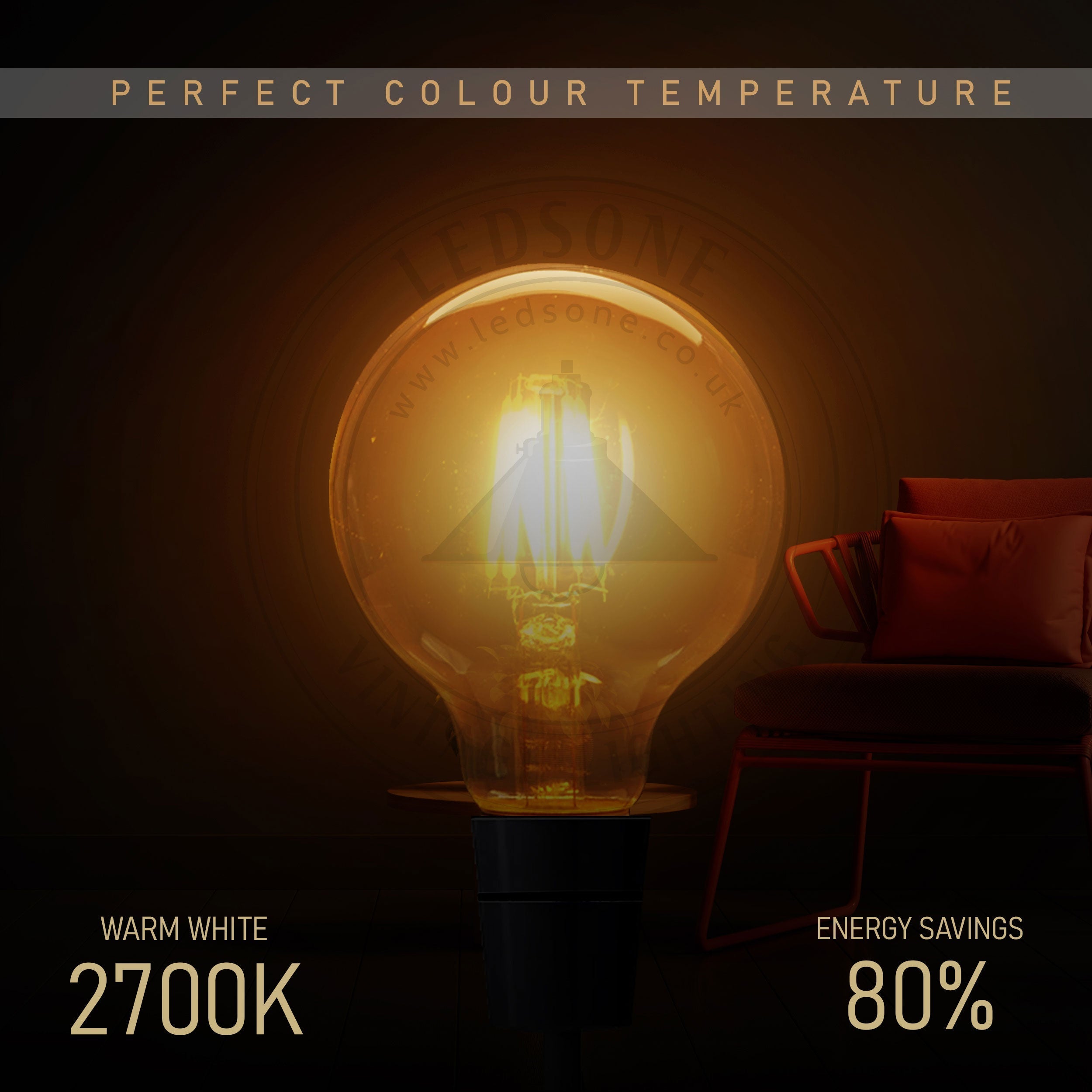 6 Pack G95 Bulb E27 4W LED Globe Vintage LED Retro Light Bulbs~4167