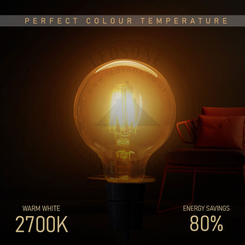 6 Pack G95 Bulb E27 4W LED Globe Vintage LED Retro Light Bulbs~4167