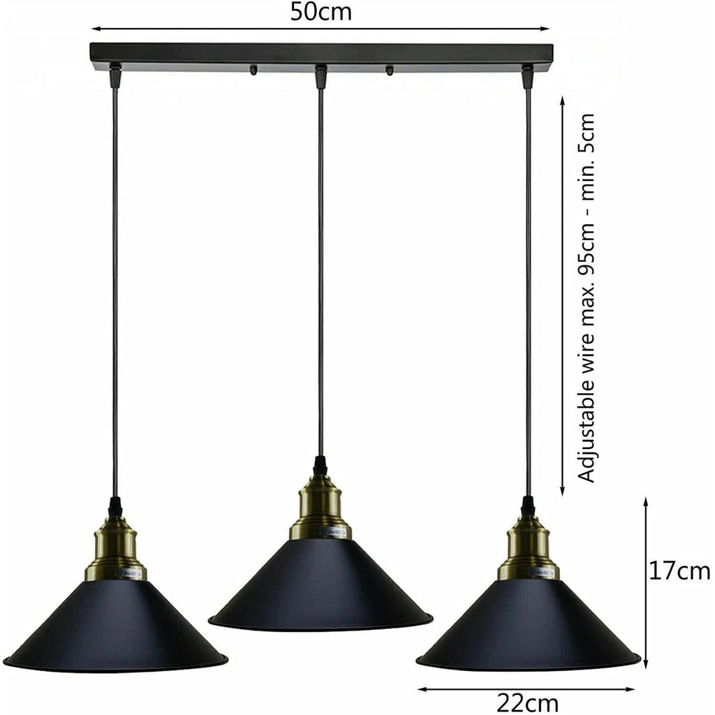 E27 Metaal Hanglamp 3 Lampen In Hoogte Verstelbaar ~6068