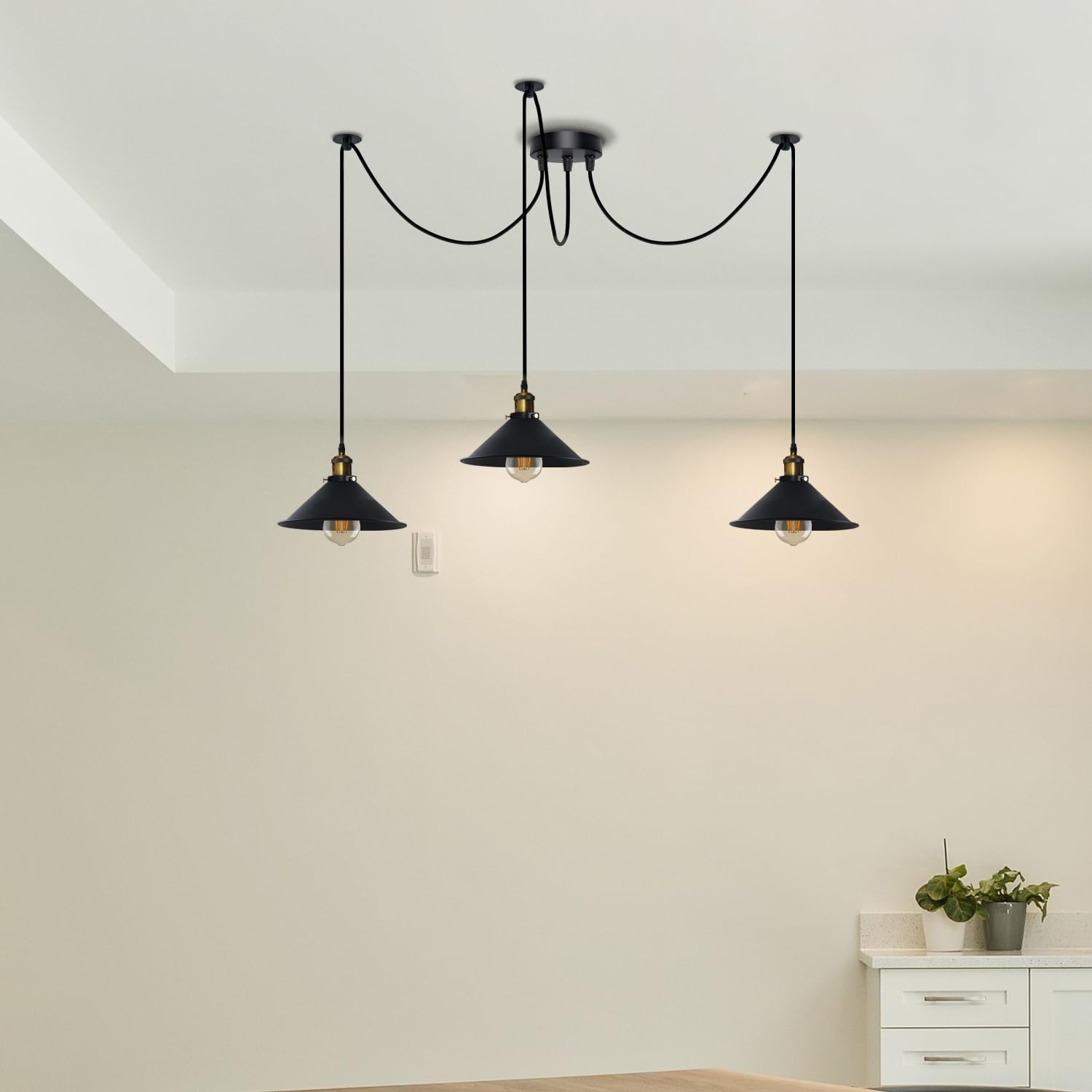 3 Fluming Spider Pendant Light E27 Metal ~6175