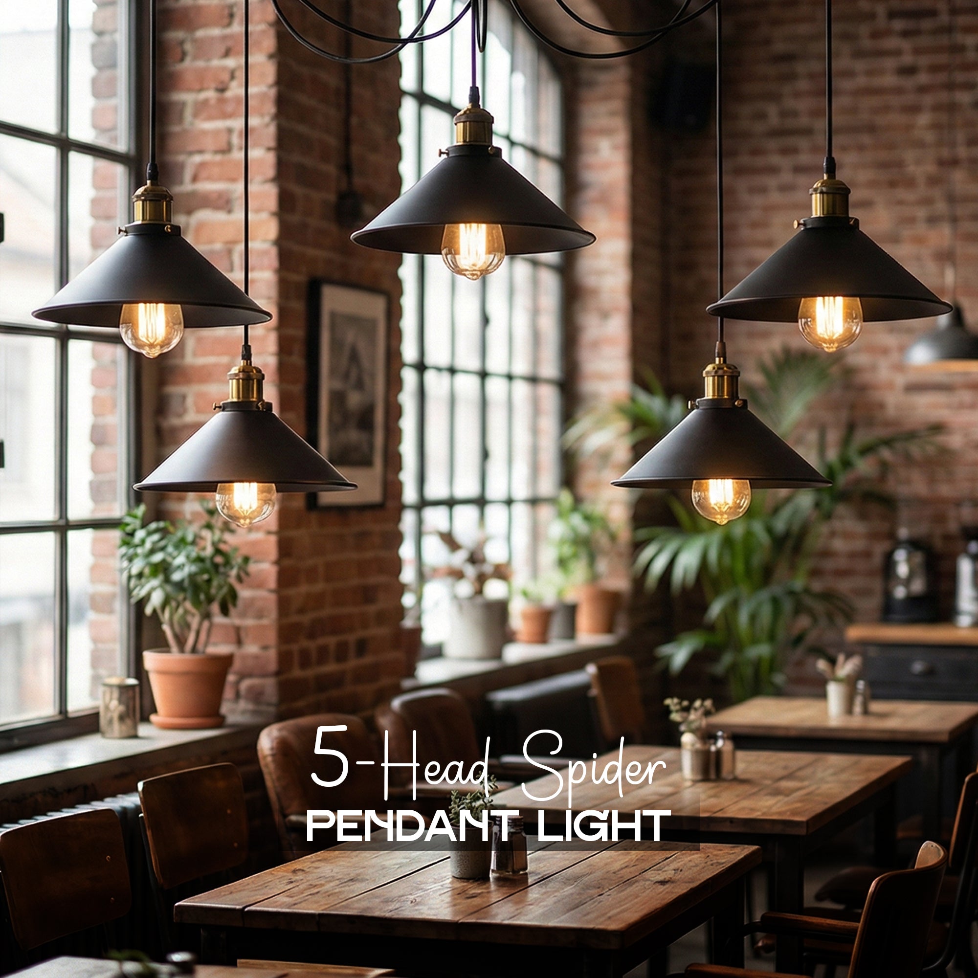 5-Way Industrial Hanging Pendant Spider Lights ~5126