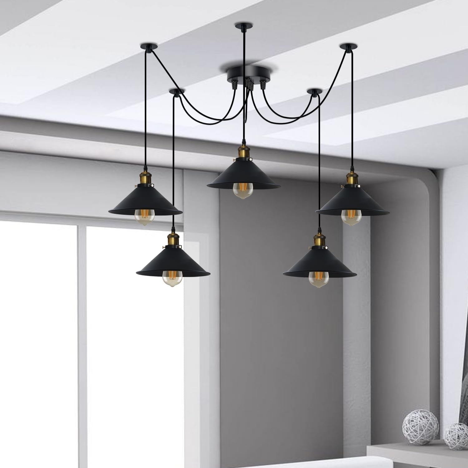 5-Way Industrial Hanging Pendant Spider Lights ~5126