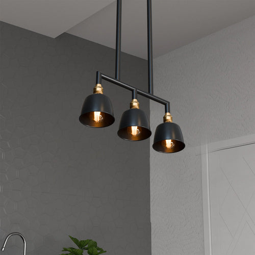 3-Way Industrial Pipe Ceiling Pendant Lights Fitting Metal Indoor Lamp ~5638