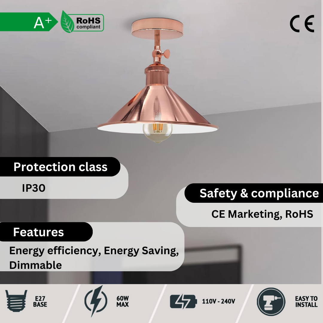 Adjustable semi Flush Mount Metal ceiling Light  ~5132