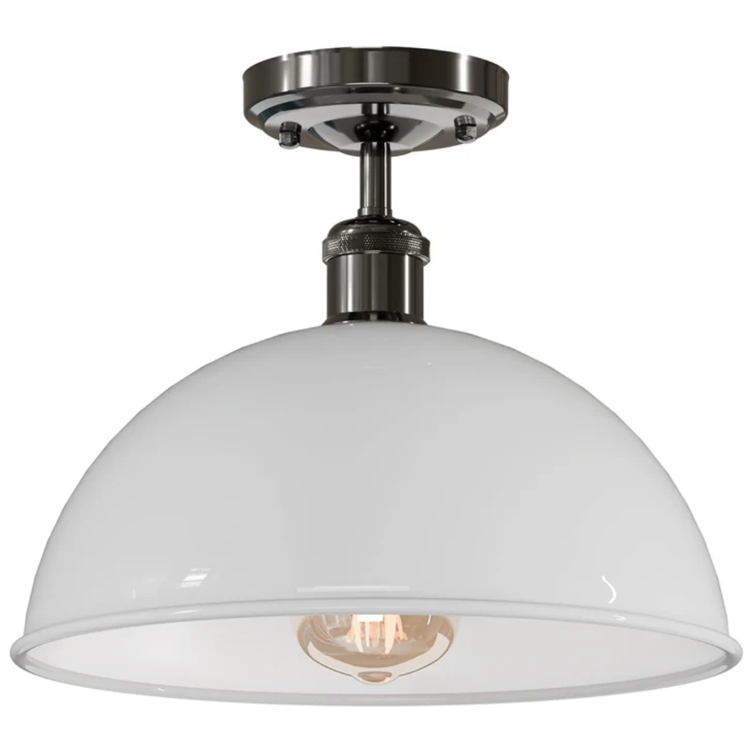 Vintage Flush Mount Ceiling Light - 30cm Metal Dome ~6694