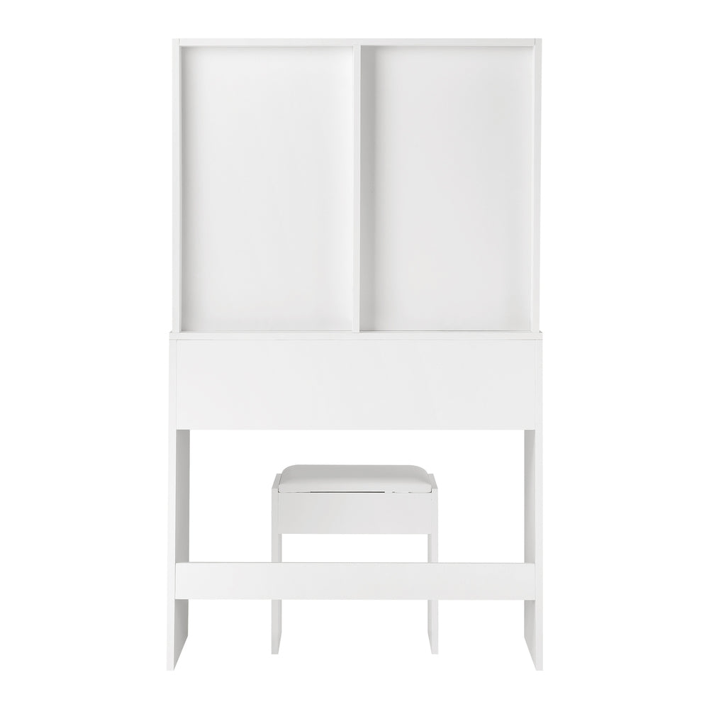 NNEED Dressing Table Stool Set Makeup Mirror 10 LED Bulbs White