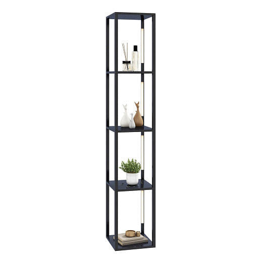 64 Inches Floor Lamp with 3-Level Dimmable LED Bulbs and Rotatable LED Poles-Walnut