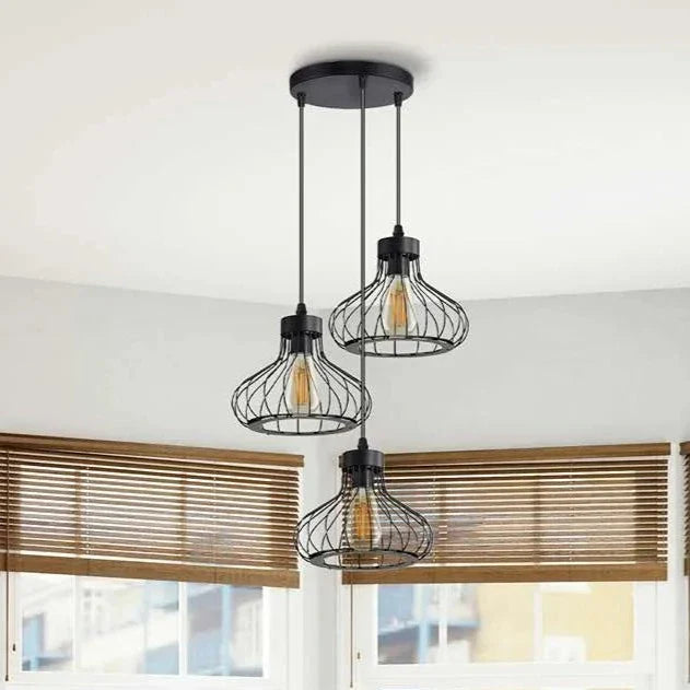 Cage 3 Light Island Black Pendant Beautiful Design ~ 5140