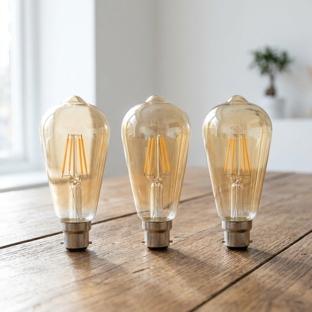 LED Bulbs Bayonet ST64 B22 4W Dimmable Filament Edison Light Bulbs ~3874