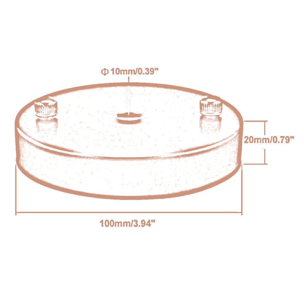 Single Point Yellow Brass Color Outlet Ceiling Hook Ring Plate Perfect for fabric flex cable~2663