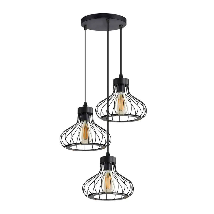 Cage 3 Light Island Black Pendant Beautiful Design ~ 5140