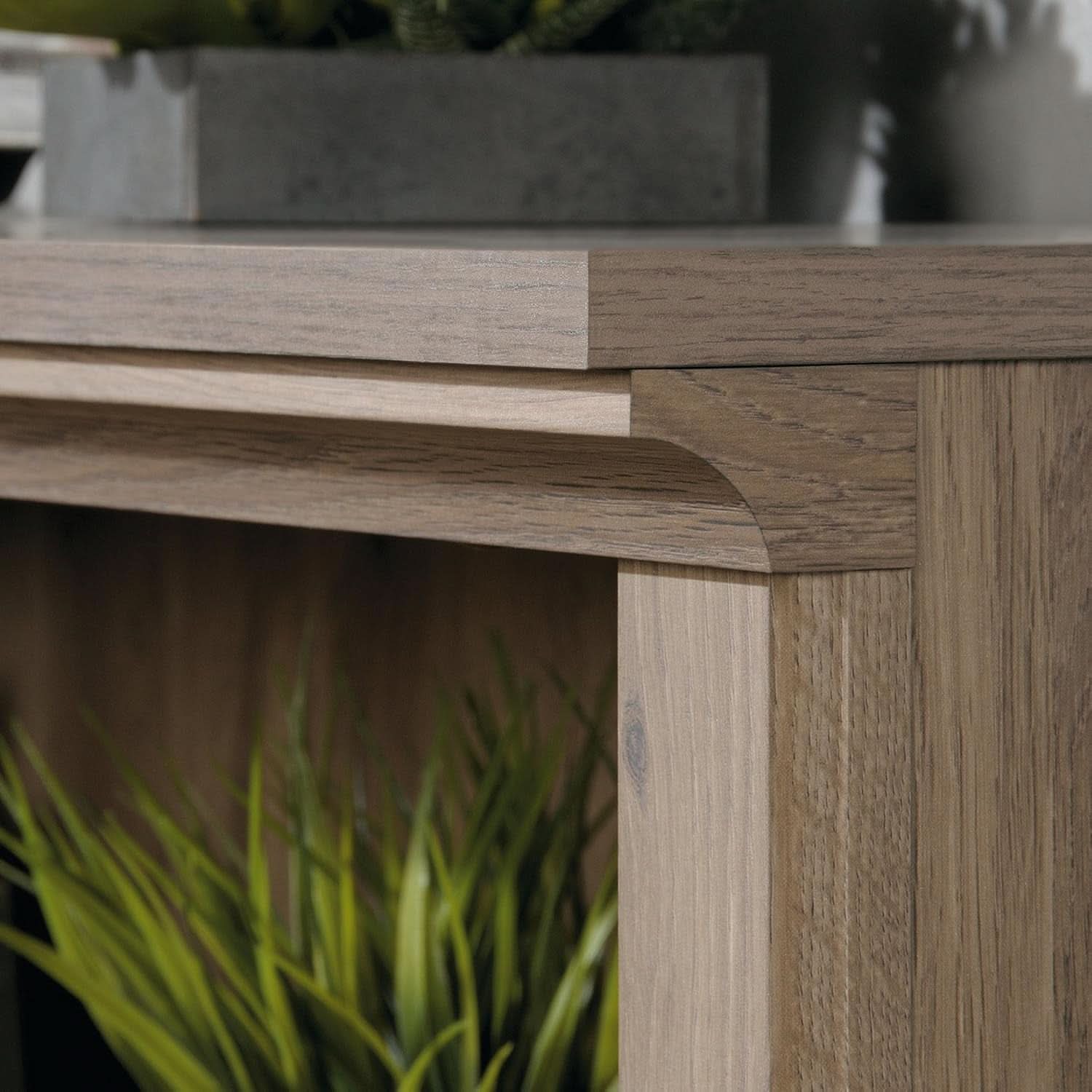 Two Tier Wooden Bookcase Salt Oak Multipurpose Bookshelf For Home Office And Living Room-4