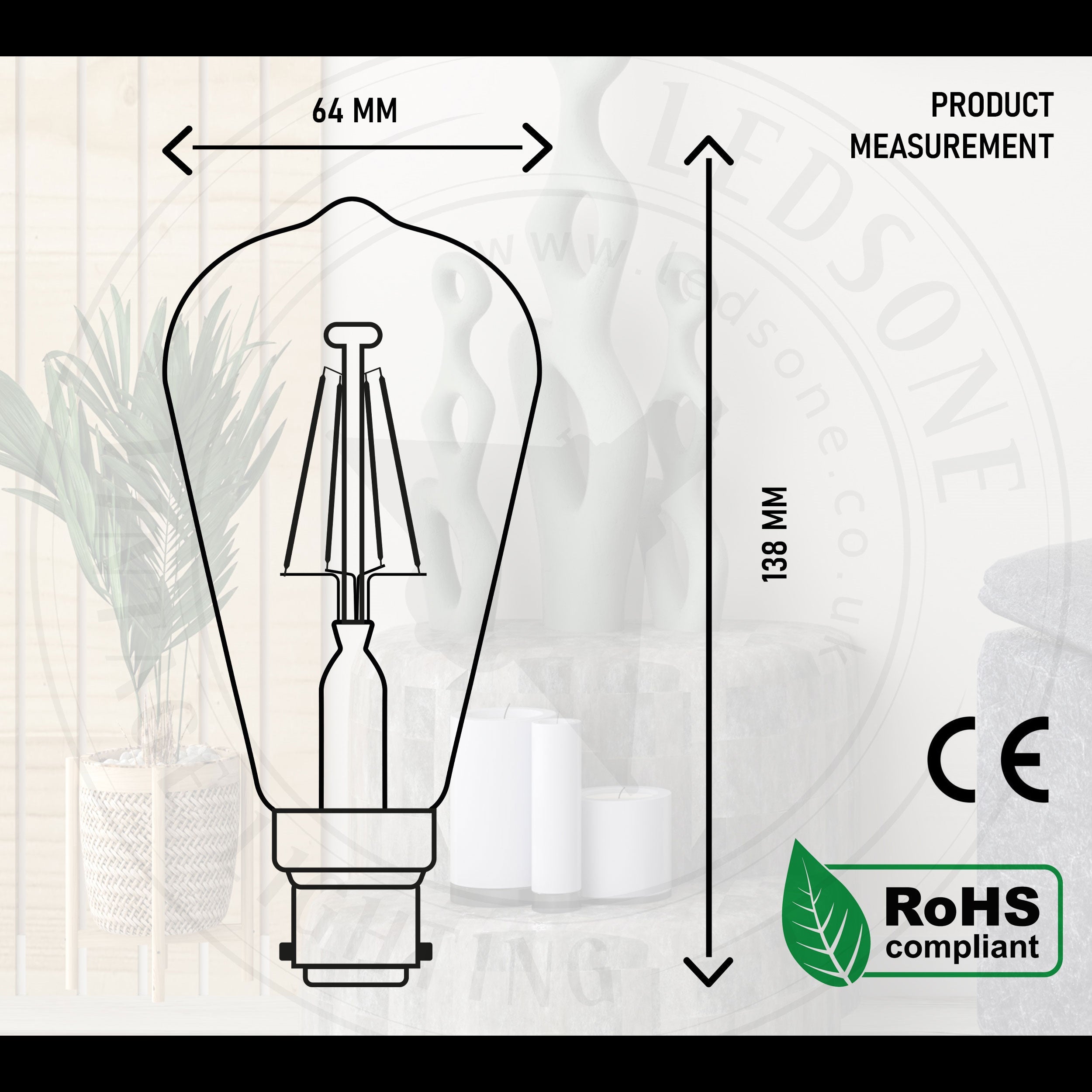 Vintage style b22 bayonet filament bulb~2318