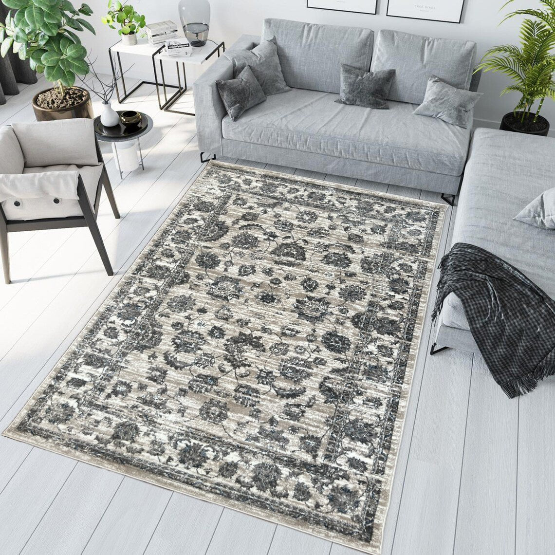 Canvello Area Rugs Premium Rugs for Living Room, Bedroom, Home Dining, Ivory, Grey, Beige-1