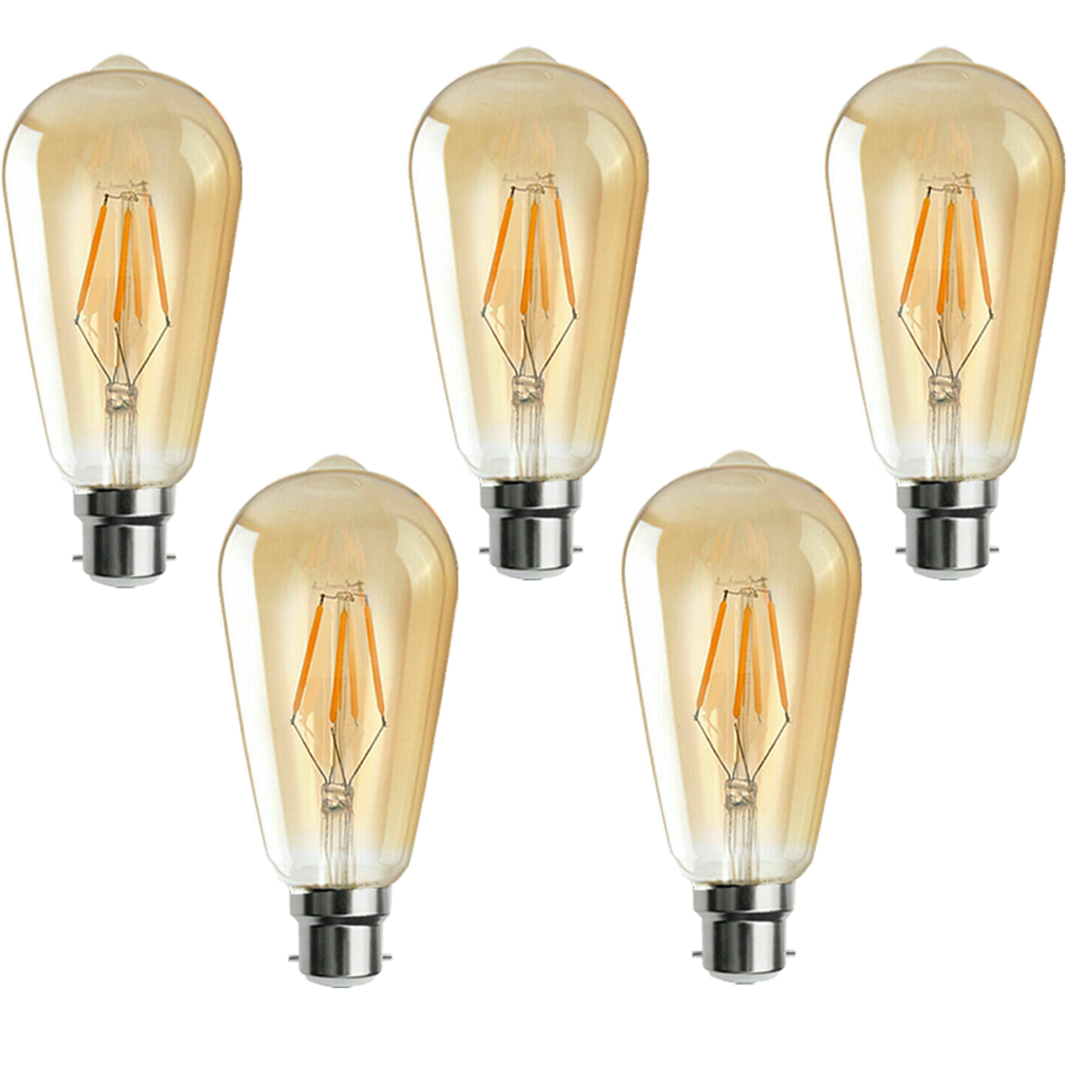 LED Bulbs Bayonet ST64 B22 4W Dimmable Filament Edison Light Bulbs ~3874