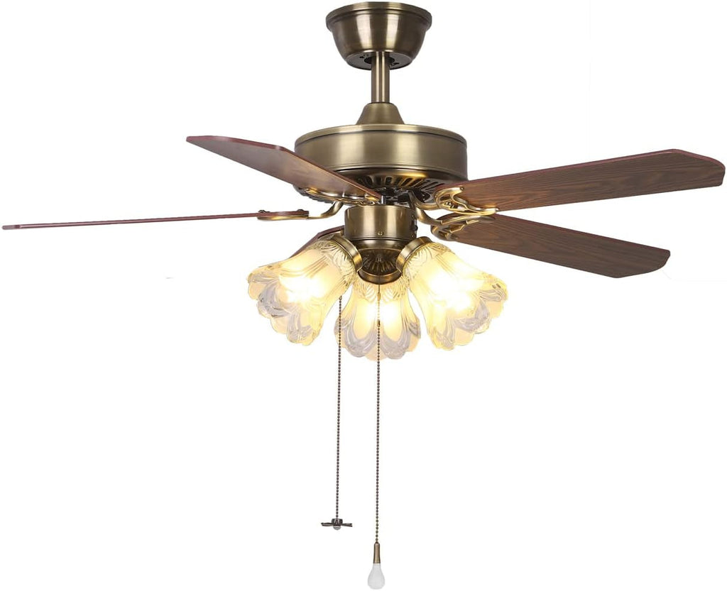 42 Inch Indoor Ceiling Fan With Three In tegrated LED Bulbs