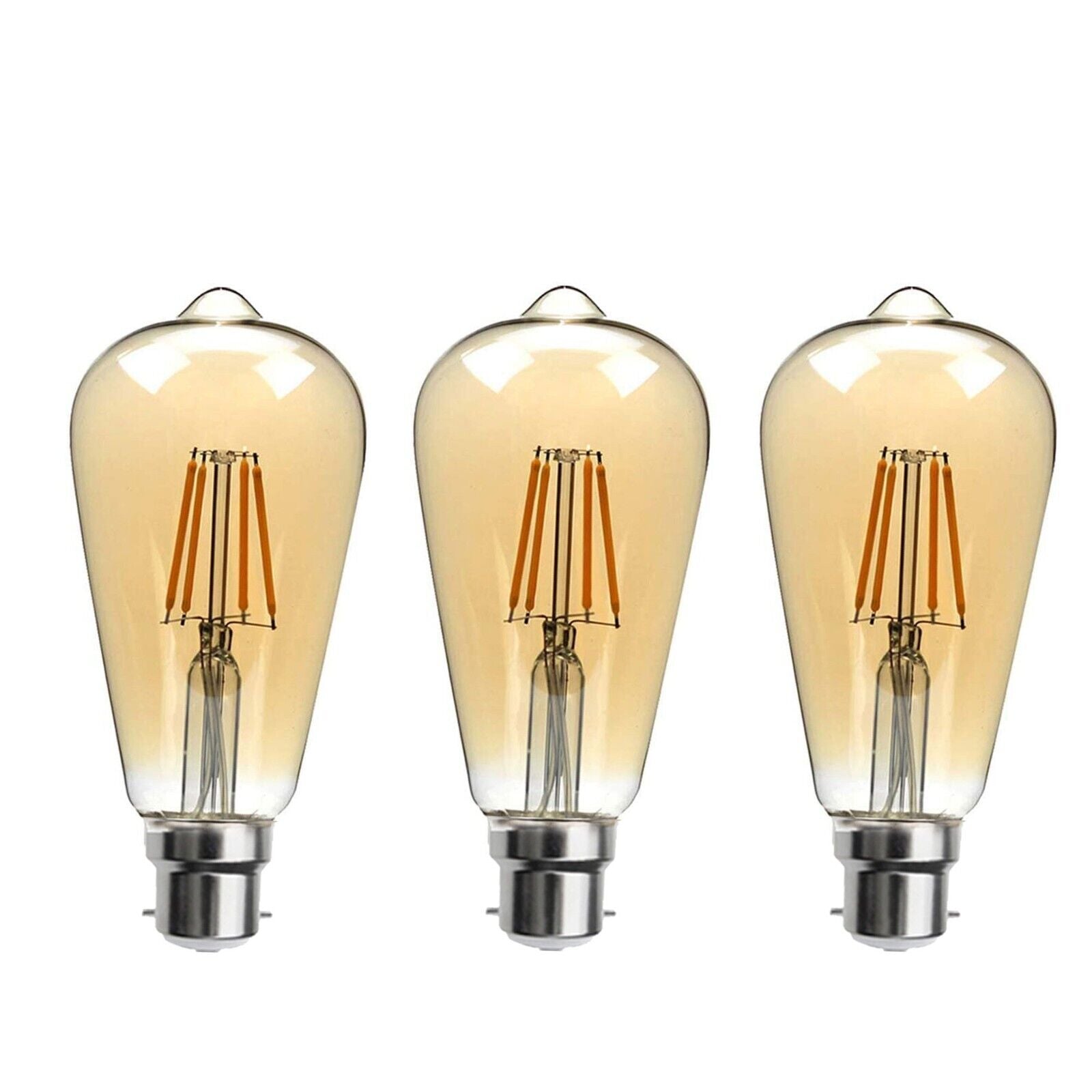 LED Bulbs Bayonet ST64 B22 4W Dimmable Filament Edison Light Bulbs ~3874