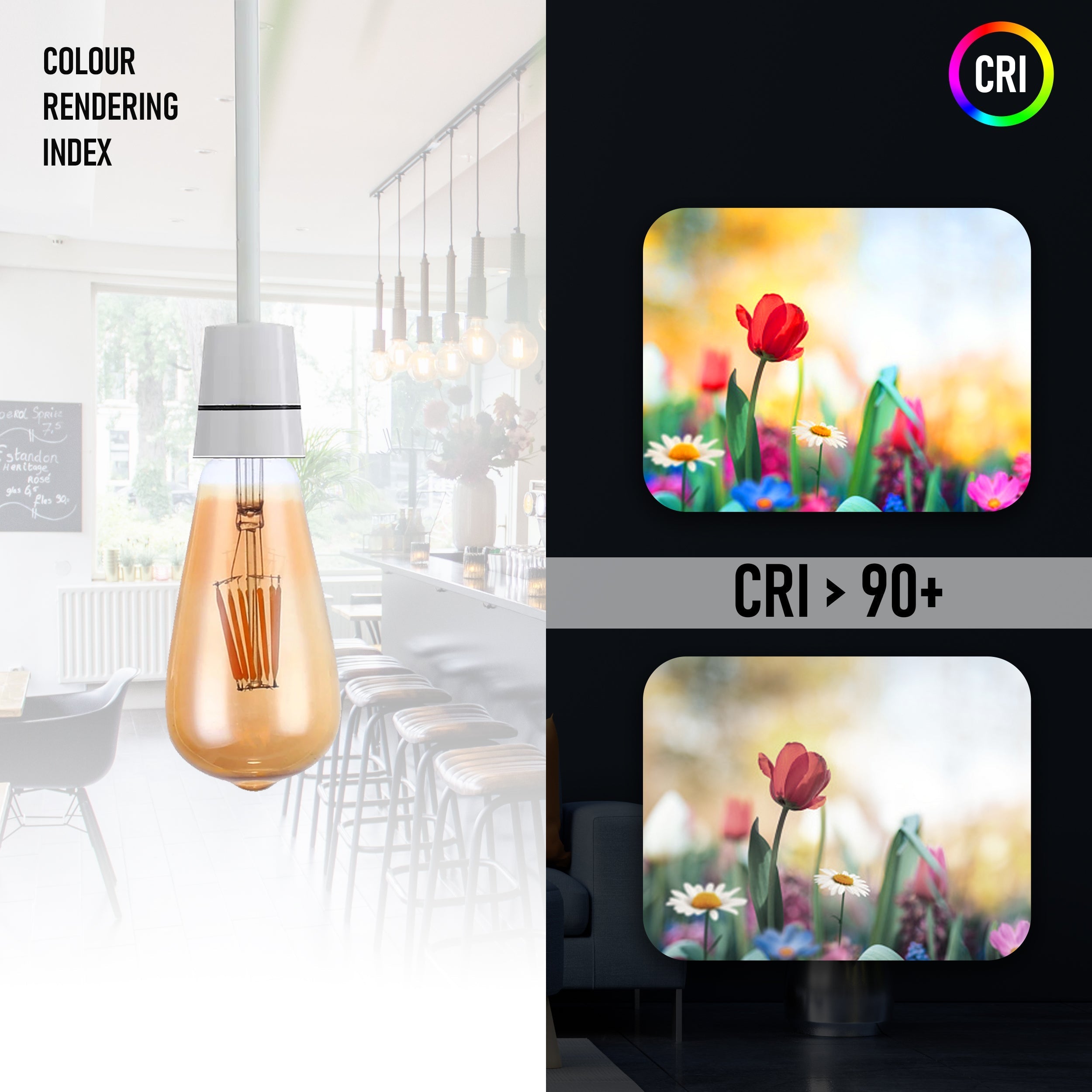8W 10-Pack E27 LED Edison Bulbs – Dimmable Vintage Amber Glass ~4174