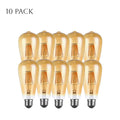 8W 10-Pack E27 LED Edison Bulbs – Dimmable Vintage Amber Glass ~4174