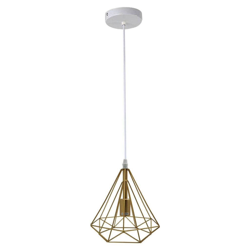 Vintage Metal Pendant Light Ceiling Industrial Modern Geometric Wire Cage Hanging Lampshade~2296