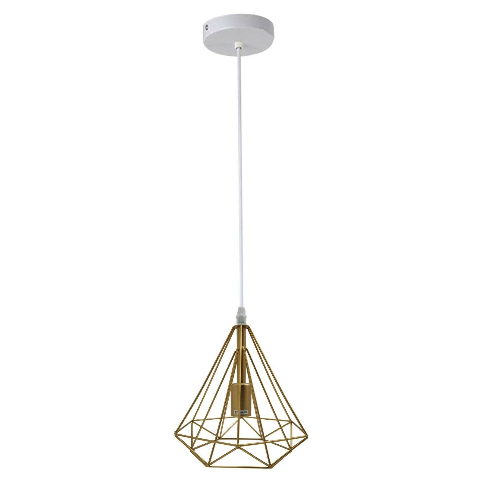 Vintage Metal Pendant Light Ceiling Industrial Modern Geometric Wire Cage Hanging Lampshade~2296