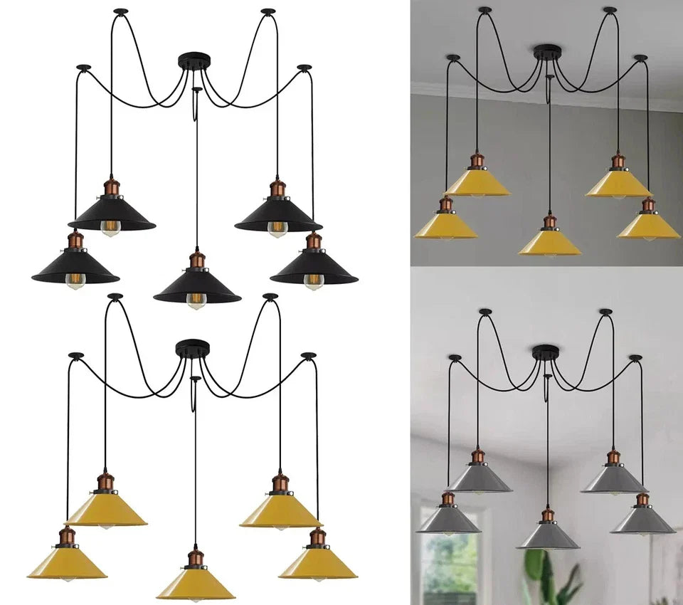 5-Way Industrial Hanging Pendant Spider Lights ~5126