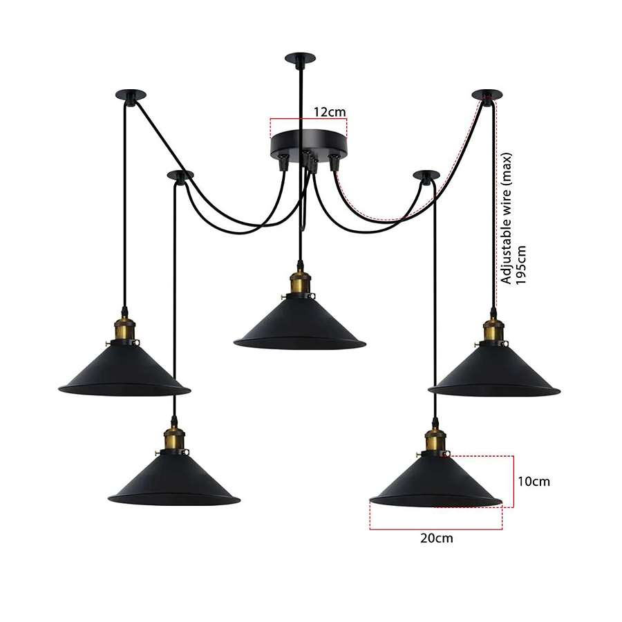5-Way Industrial Hanging Pendant Spider Lights ~5126